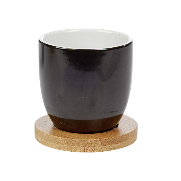 Gobelet &agrave; expresso avec sous tasse en bambou x4