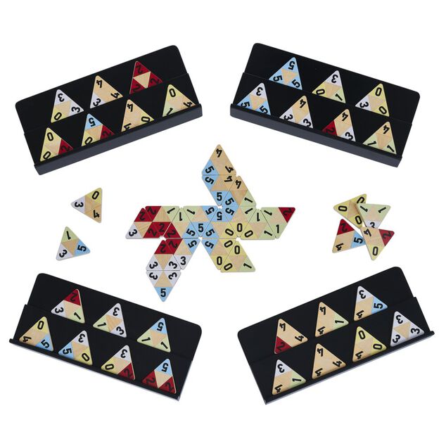 Jeu de soci&eacute;t&eacute; domino triangulaire en bois