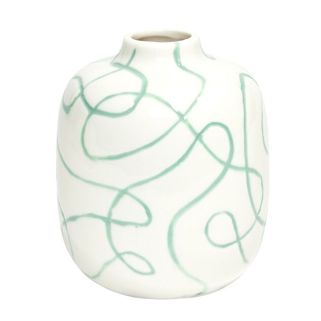 Vase en c&eacute;ramique motif courbe &Oslash;7,5xH9,5cm (3 mod&egrave;les)