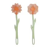 Tapette &agrave; insecte forme fleur plastique vert et orange H47cm