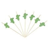 Pique pour ap&eacute;ritif d&eacute;cor past&eacute;que, ananas, cactus ou flamand rose en bambou x30