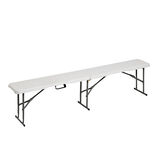 Banc de jardin pliant Fiesta blanc 183x28xH74cm