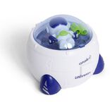 Mini astronaute avec fus&eacute;e bleu et blanc &Oslash;8xH8cm