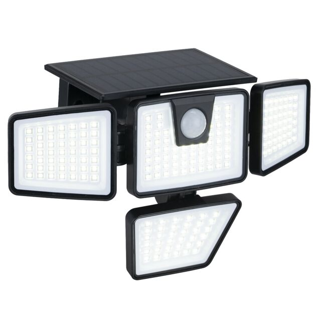 Lampe solaire murale d&eacute;tecteur de mouvement 192LED 800lms 7W noir