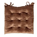 Galette de chaise carr&eacute;e &agrave; nouettes 9 points polyester couleur unie (3 mod&egrave;les)