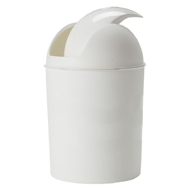 Poubelle de salle de bain en plastique blanc 6L