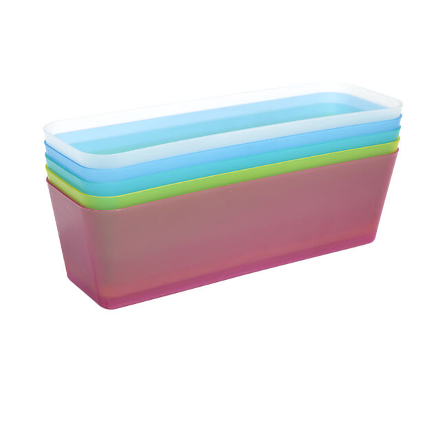 Pani&egrave;re de rangement plastique multicolore x5 26,5x8,5xH7,5cm