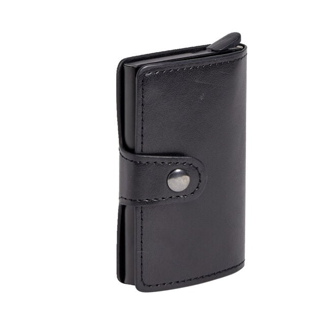 Portefeuille noir polyur&eacute;thane avec boitier RFID