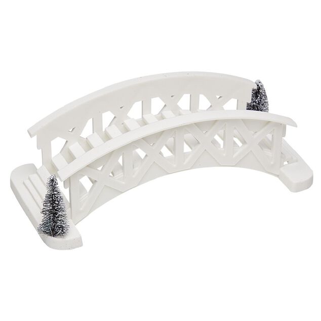 Décoration pont et sapin pour village de Noël