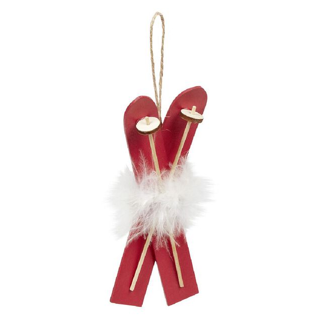 Ski en bois &agrave; suspendre No&euml;l