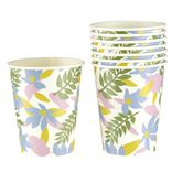 Gobelet en carton x8 motif fleur 25cl (2 mod&egrave;les)