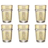 Verre &agrave; th&eacute; 110ml x6 en verre transparent finition dor&eacute;e &Oslash;6xH9cm
