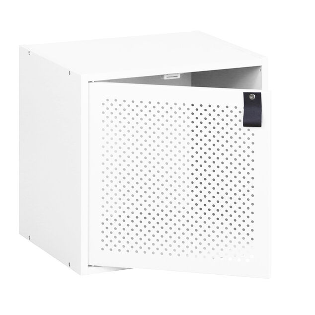 Porte Box Cube m&eacute;tal ajour&eacute; blanc
