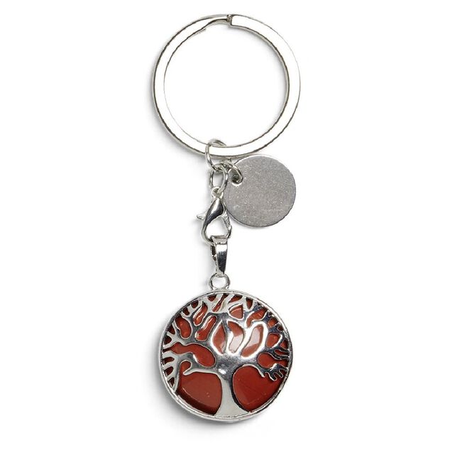 Porte cl&eacute; avec m&eacute;daillon arbre de vie - 3 coloris