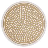 Set de table rond en jute naturel et blanc motif spirale ou pois &Oslash;38cm