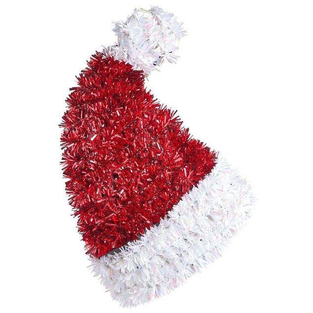 Suspension bonnet P&egrave;re No&euml;l scintillant rouge et blanc