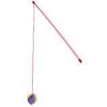 Jouet pour chat pompon avec canne &agrave; p&ecirc;che