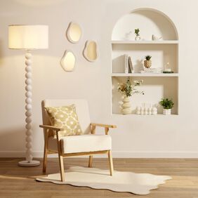 Lampadaire pied bubble en résine blanc Ø45xH165cm