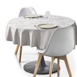 Nappe ronde tissu jacquard motif relief gris Ø160cm