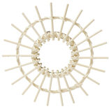 Miroir mural soleil rotin beige Ø28cm