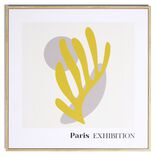 Cadre d&eacute;co en bois inspiration Matisse jaune 30x30cm