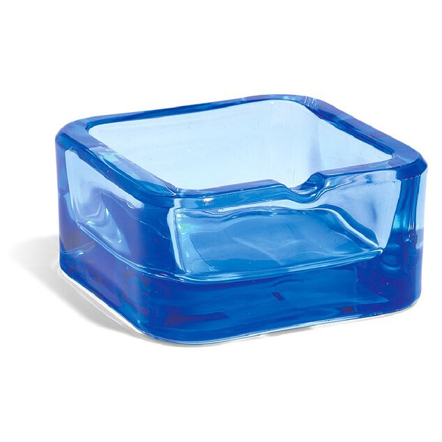 Cendrier carr&eacute; en verre color&eacute;