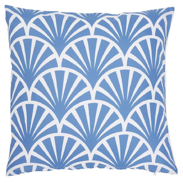 Housse de coussin motif imprim&eacute; plume de paon