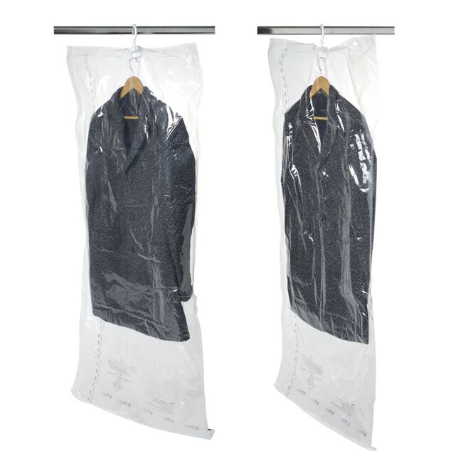 Housse vide air &agrave; suspendre 70x105cm x3 et 70x150cm x1 avec cintre int&eacute;gr&eacute;