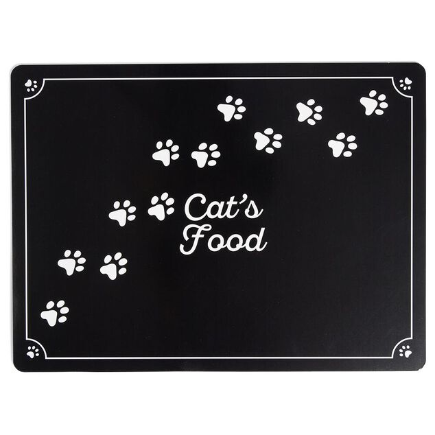 Tapis repose gamelle animaux Cat's Food plastique 32x43cm