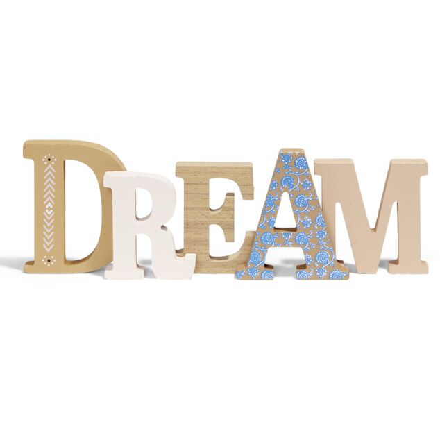 D&eacute;coration mot DREAM en bois L49xH14cm