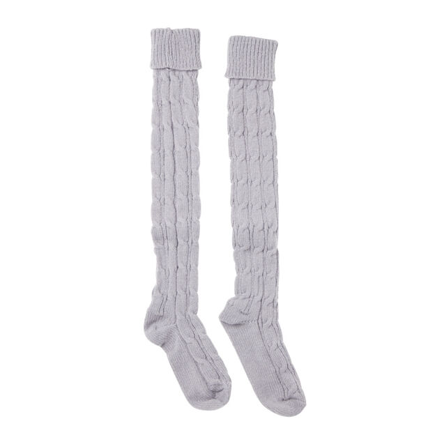 Chaussettes hautes style tricot femme grises ou blanches