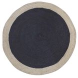 Tapis rond en jute noir et bord naturel