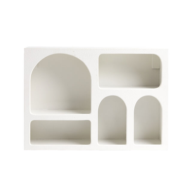 &Eacute;tag&egrave;re en bois 6 niches beige 40x9xH28cm