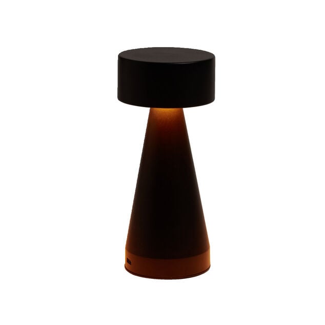 Lampe de table Squari USB tactile noire &Oslash;9,5xH22,5cm