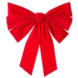 Décoration noeud de Noël plastique rouge