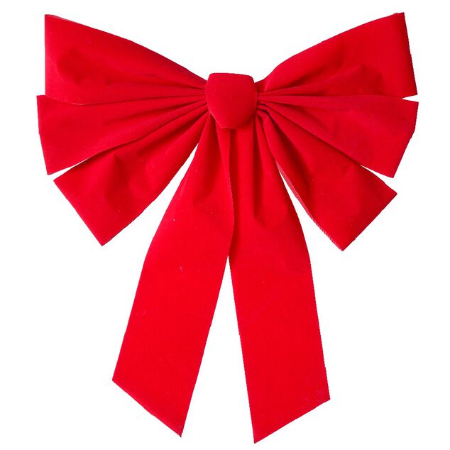 Décoration noeud de Noël plastique rouge