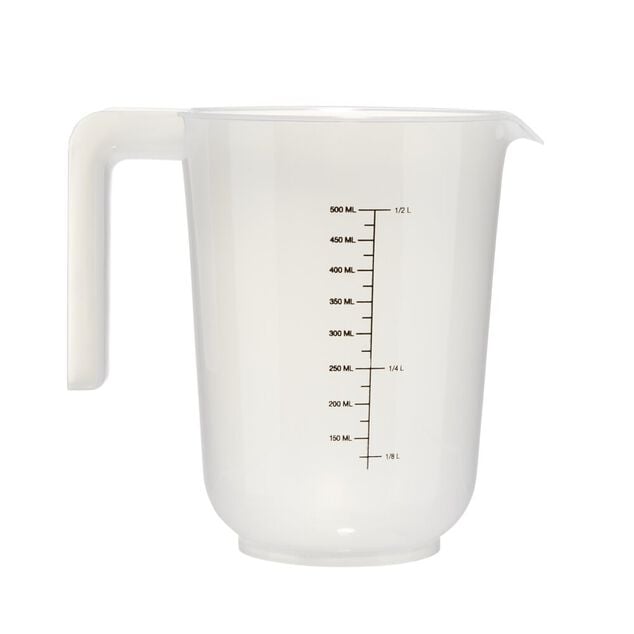 Verre mesureur 500ml plastique blanc transparent