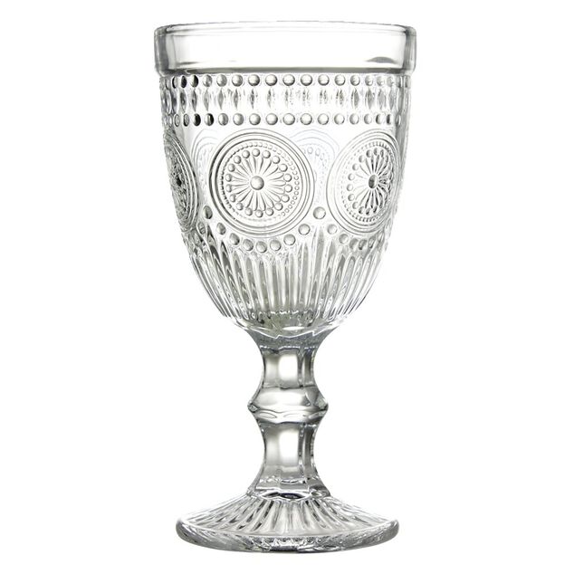 Verre &agrave; pied motif baroque 310ml H17cm