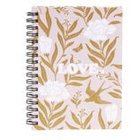 Carnet spirale A6 à ligne thème Love floral 160 pages