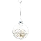 Boule de No&euml;l en verre avec feuille s&eacute;ch&eacute;e