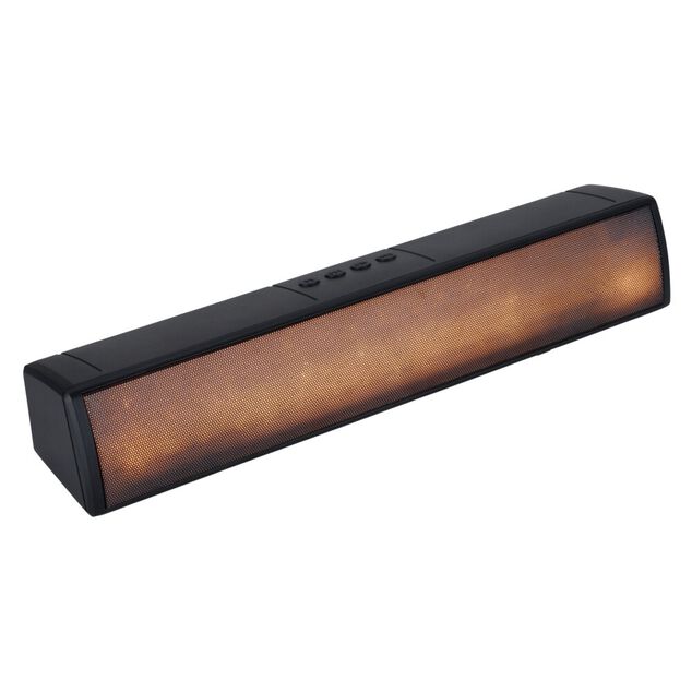 Barre de son lumineuse effet flamme plastique noir L40cm 10W