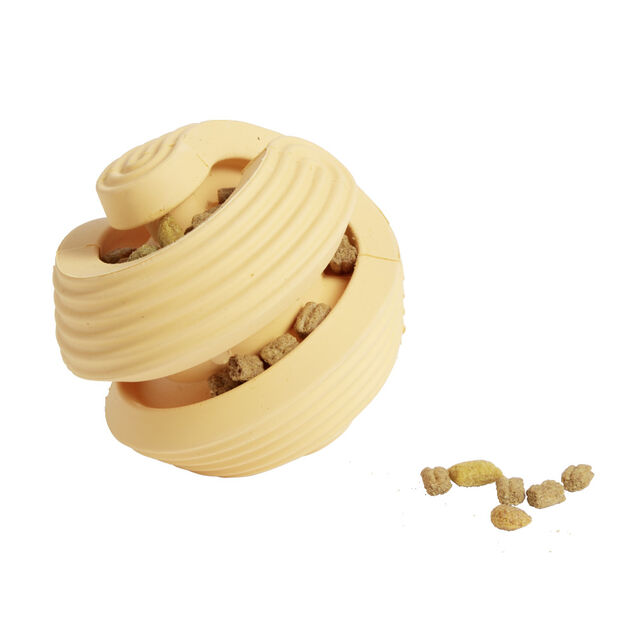 Balle distributeur friandise chien caoutchouc &Oslash;8,5cm