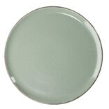 Assiette plate Lisbonne en gr&egrave;s vert &Oslash;27cm
