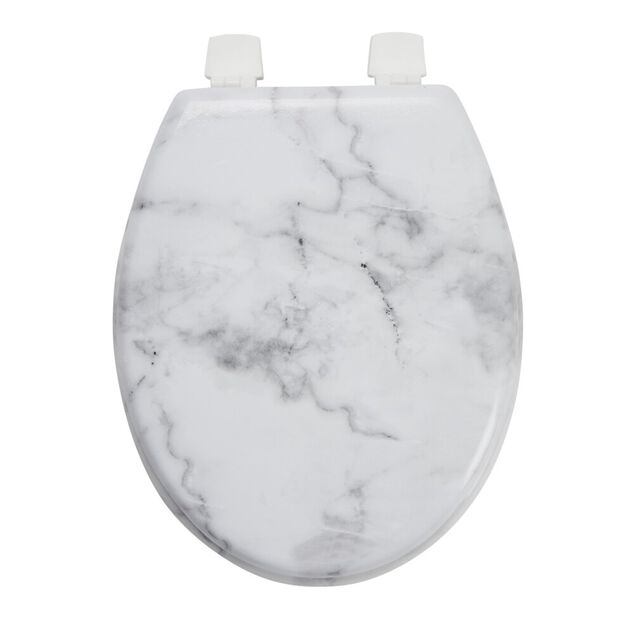 Abattant WC en bois façon marbre taille universelle