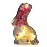 Lampe LED forme lapin en verre H12cm (2 mod&egrave;les)
