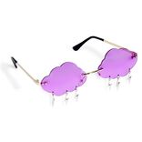Lunettes fantaisie adulte nuage avec pendentif violet