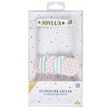 Décoration gâteau Joyeux anniversaire et ballons roses et bleus