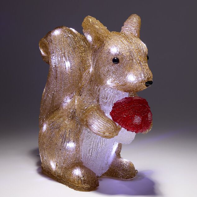&Eacute;cureuil de No&euml;l lumineux 40LED acrylique marron H30cm