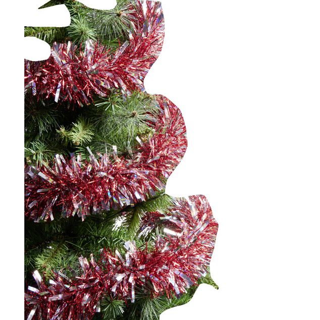 Guirlande rouge m&eacute;tallis&eacute; L180cm