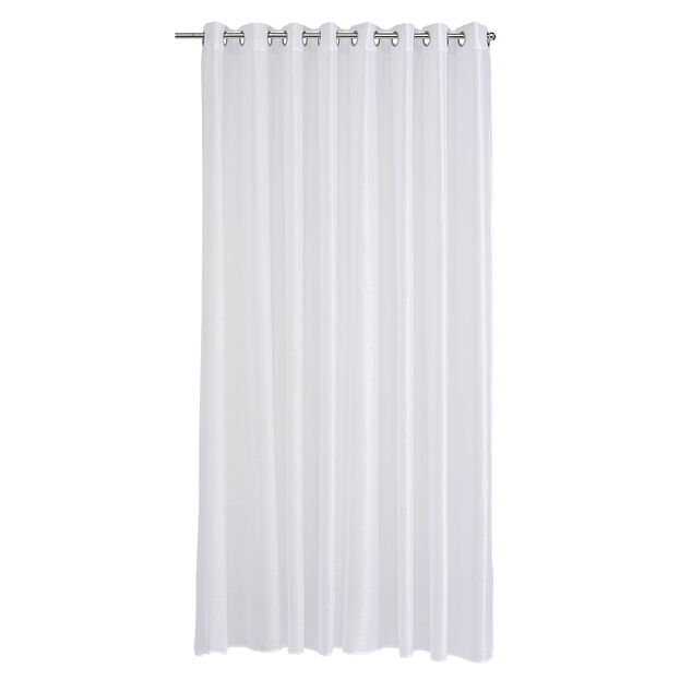 Voilage &agrave; oeillets baie vitr&eacute;e blanc effet brillant